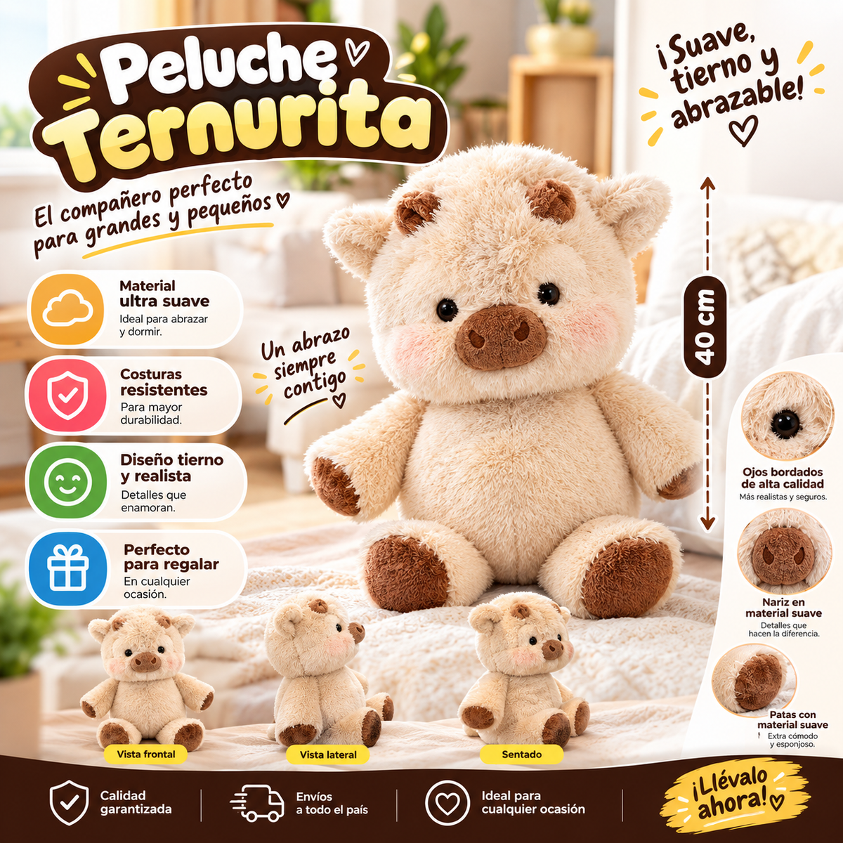 PELUCHE DE VACA CAMINADORA